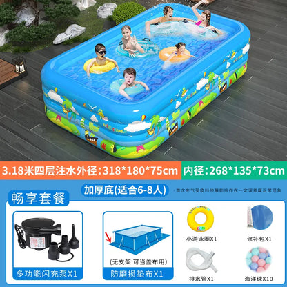 Large Foldable Inflatable Swimming Pool for Kids Adults Baby Family Indoor Outdoor Backyard Thickened Durable Summer Fun Pool