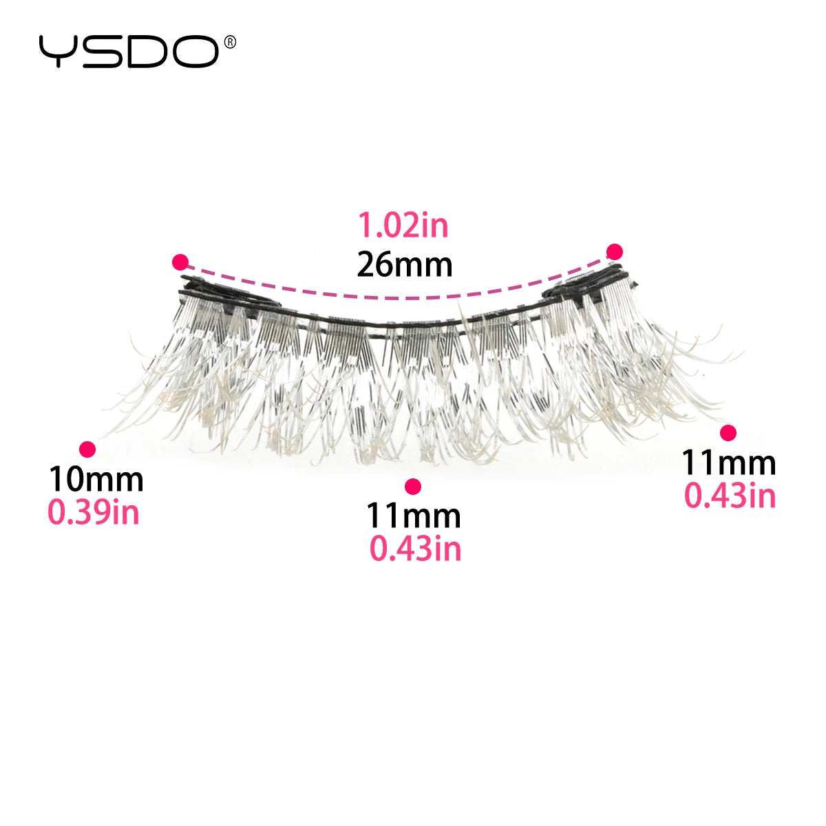 YSDO Colored Magnetic Eyelashes Natural Faux 3D Mink Lashes Reusable Makeup Party Cosplay Shiny Colorful Magnet False Lashes