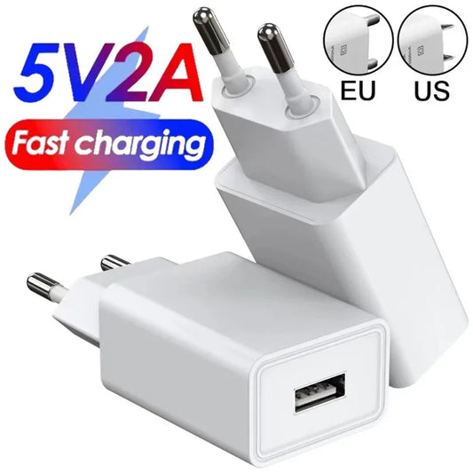 5V 2A QC3.0 Quick Charging Mobile Phone Chargers USB High-speed Wall Charger Adapter for iPhone Samsung Xiaomi EU/US Plug
