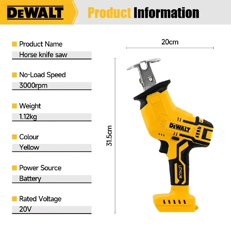 Dewalt 2800RPM Cordless Electric Reciprocating Saw Brushless Multifunctional Metal Wood Pipe Cutting Saw For Dewalt Battery
