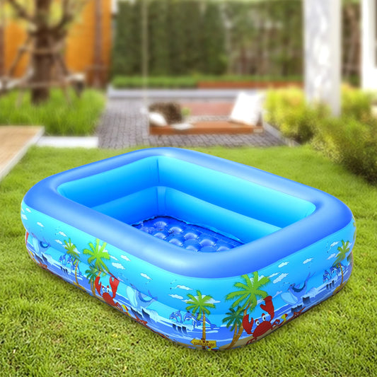 Inflatable Ball Pit Pool for Kids, Toddlers,, Blow Up PVC Swimming Pool for Indoor Outdoor Water Summer Party Backyard, Blue