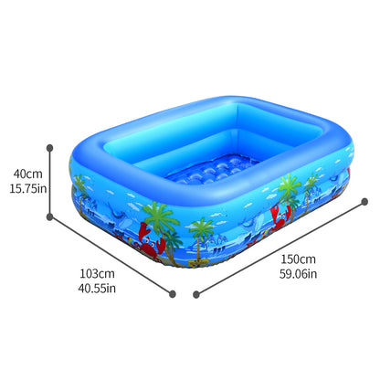 Inflatable Ball Pit Pool for Kids, Toddlers,, Blow Up PVC Swimming Pool for Indoor Outdoor Water Summer Party Backyard, Blue