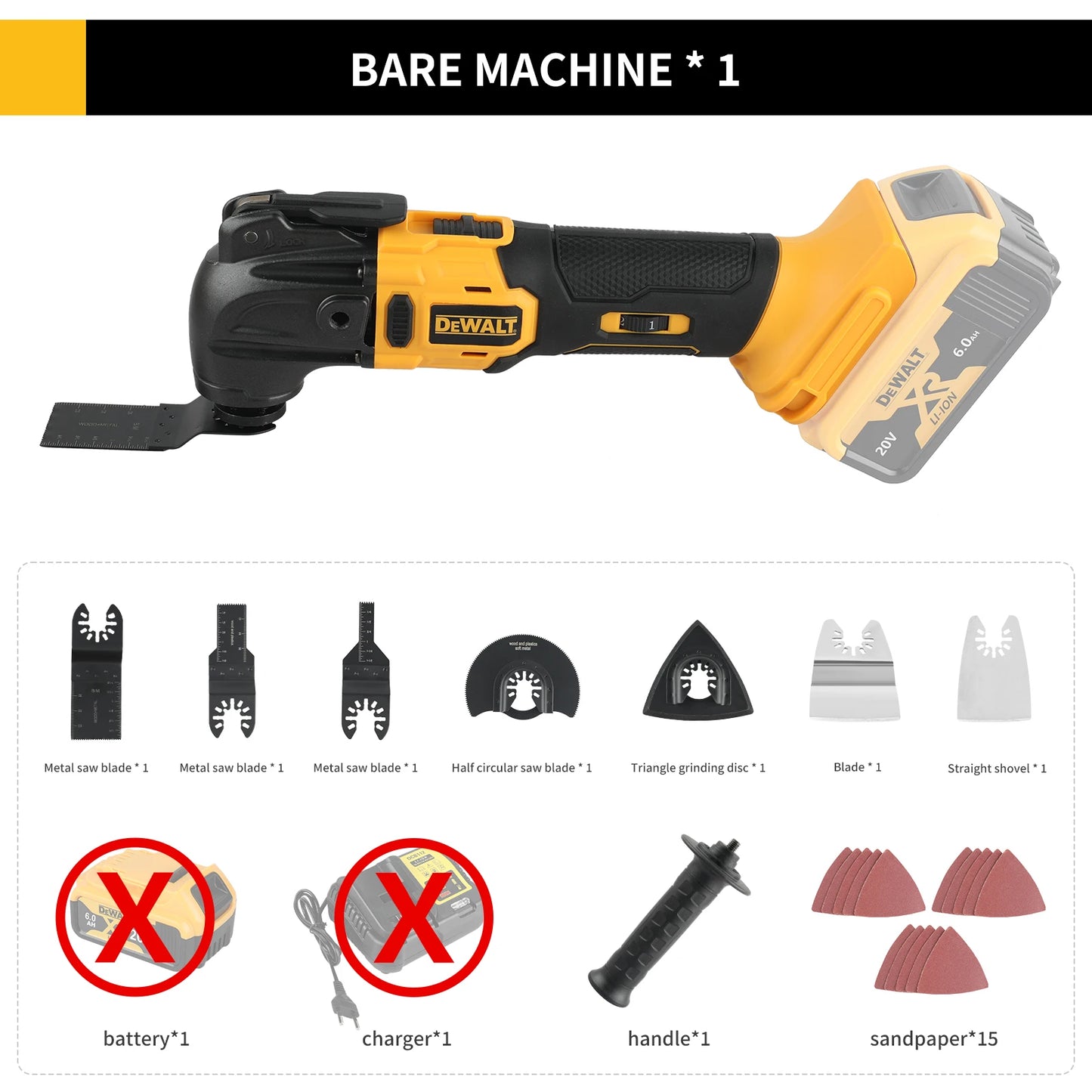 DEWALT 18V Brushless Oscillating Tool, Universal Treasure Design for Cutting Polishing Shovel Cleaning Multifunctional Work