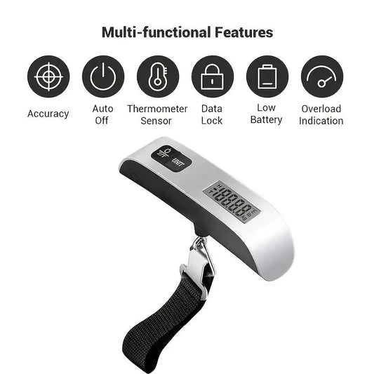 Digital Luggage Scale Electronic Portable Scale 110lb/50kg LCD Display Travel Suitcase Hanging Scales Balance Weighing Scale