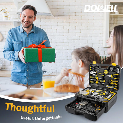 223-Piece Power Drill Tool Set, 12V Cordless Drill Driver Kit with Drawer Toolbox, Socket & Bit Set, Hex Keys, Wrench for Home Renovation, DIY Projects & Garage Use