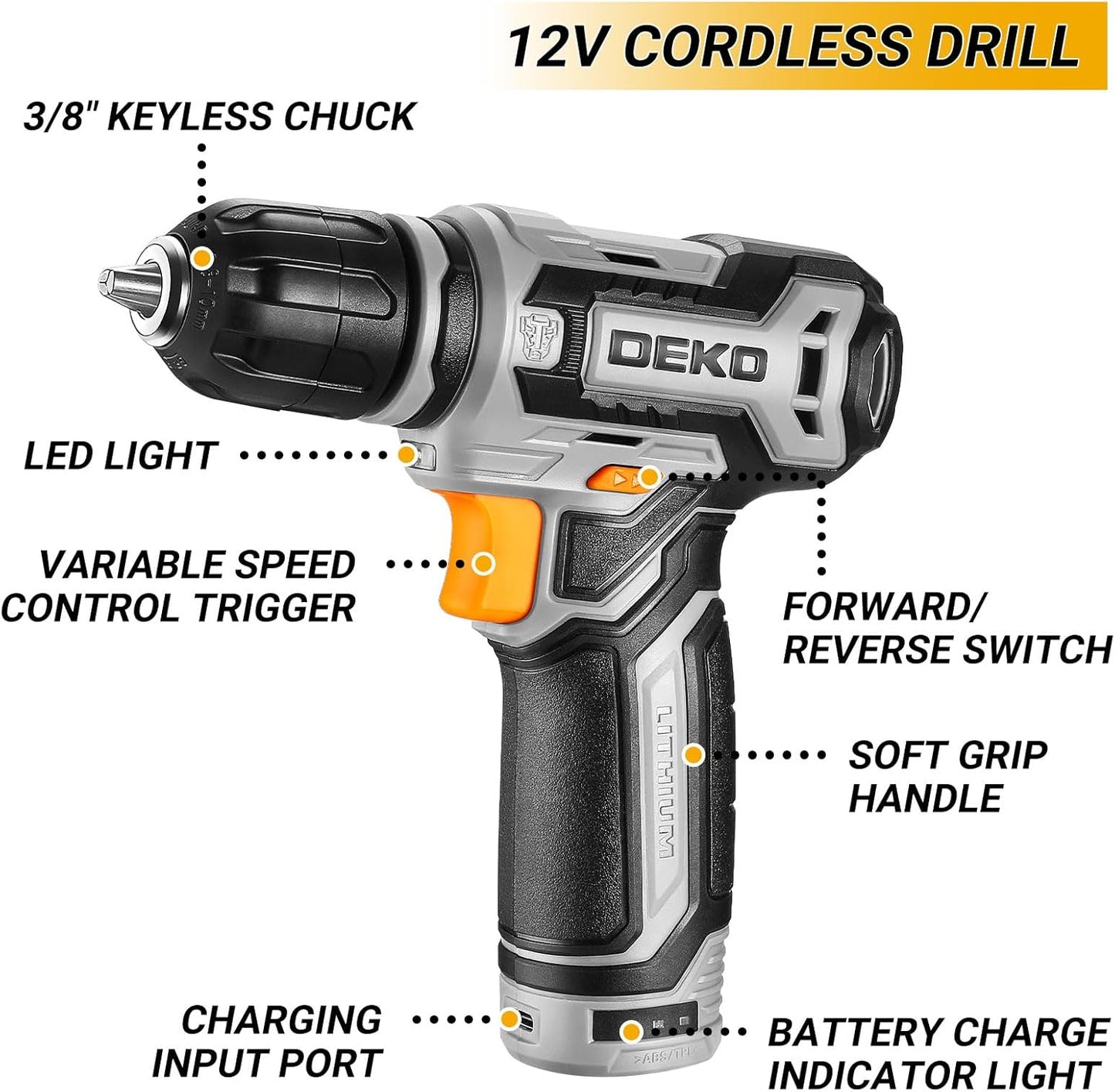 Tool Kit Box Drill Set： Home Mechanic Toolbox with 12V Power Cordless Drill Hand Repair Tools Sets Combo Kits Storage Organizer Drawer Case for Men