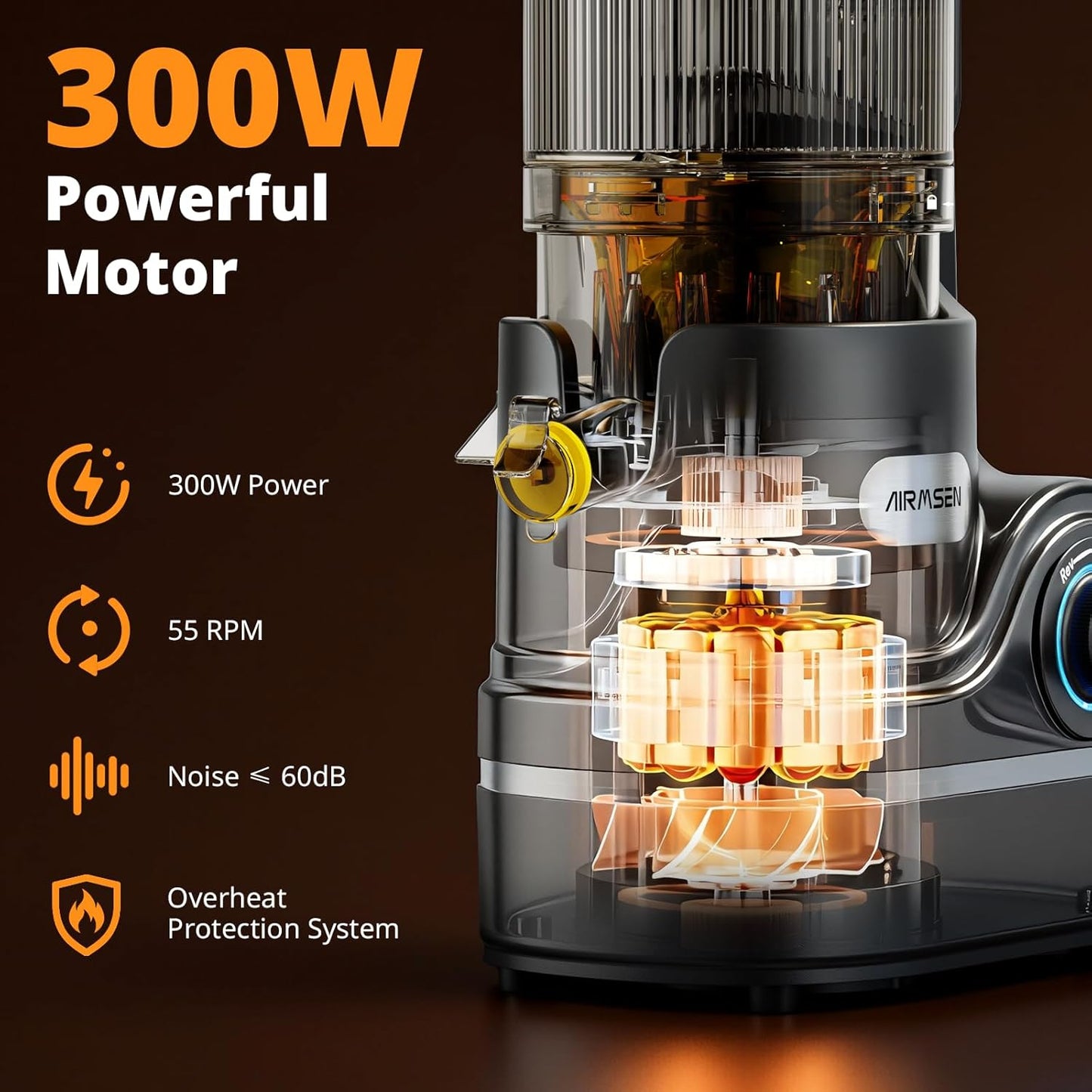 Juicer Machines, 5.8" Feed Chute Cold Press Juicer for Whole Fruit and Vegetable, 2.2 Qt Auto-Feed Time-Saver, 7+1-Stage New Upgraded Auger Slow Masticating High Yield, Easy to Clean Black