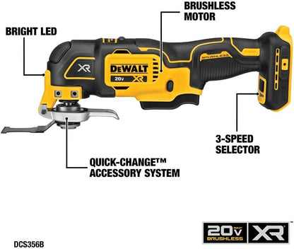 DEWALT Tools 5 Tool Power Tool Combo Kit, Cordless Drill Impact Driver Saw Oscillating Multi-Tool Set with 20V MAX Battery and Charger (DCK551D1M1)